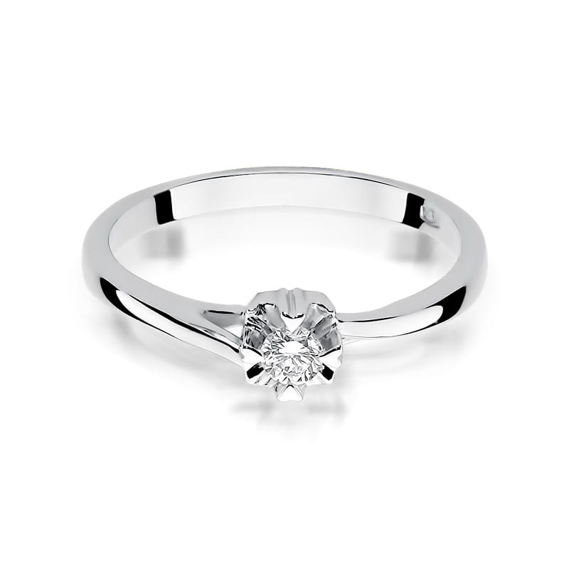 Inel Aur 9K cu Diamant Natural 0.10 ct
