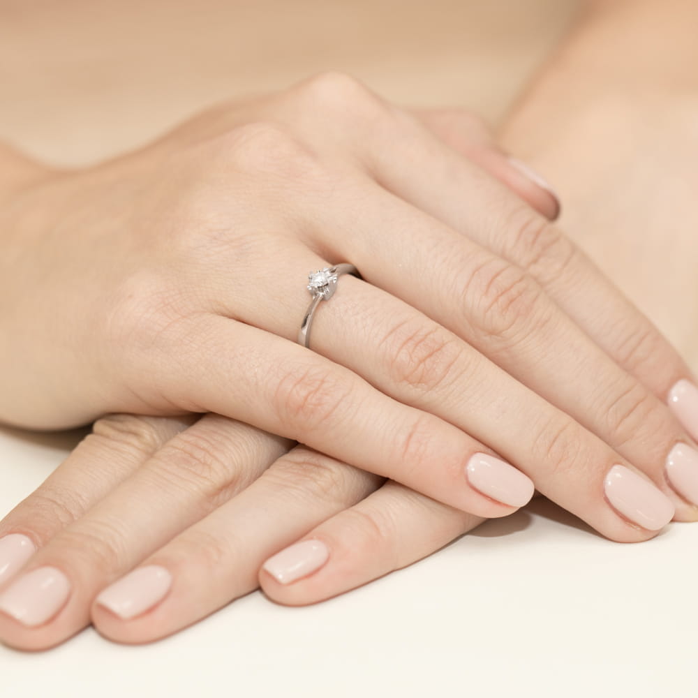 Inel Aur 9K cu Diamant Natural 0.10 ct