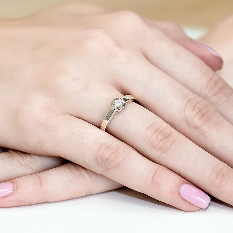 Inel Aur 14K W0320 Diamant Cultivat 0.10ct