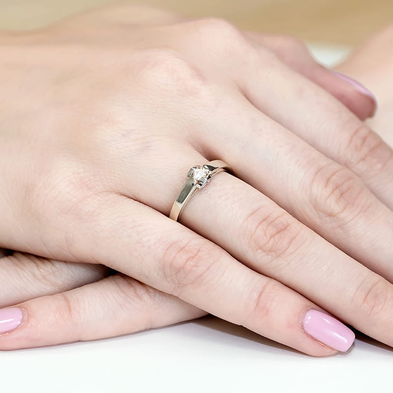 Inel Aur 9K cu Diamant Natural 0.04 ct