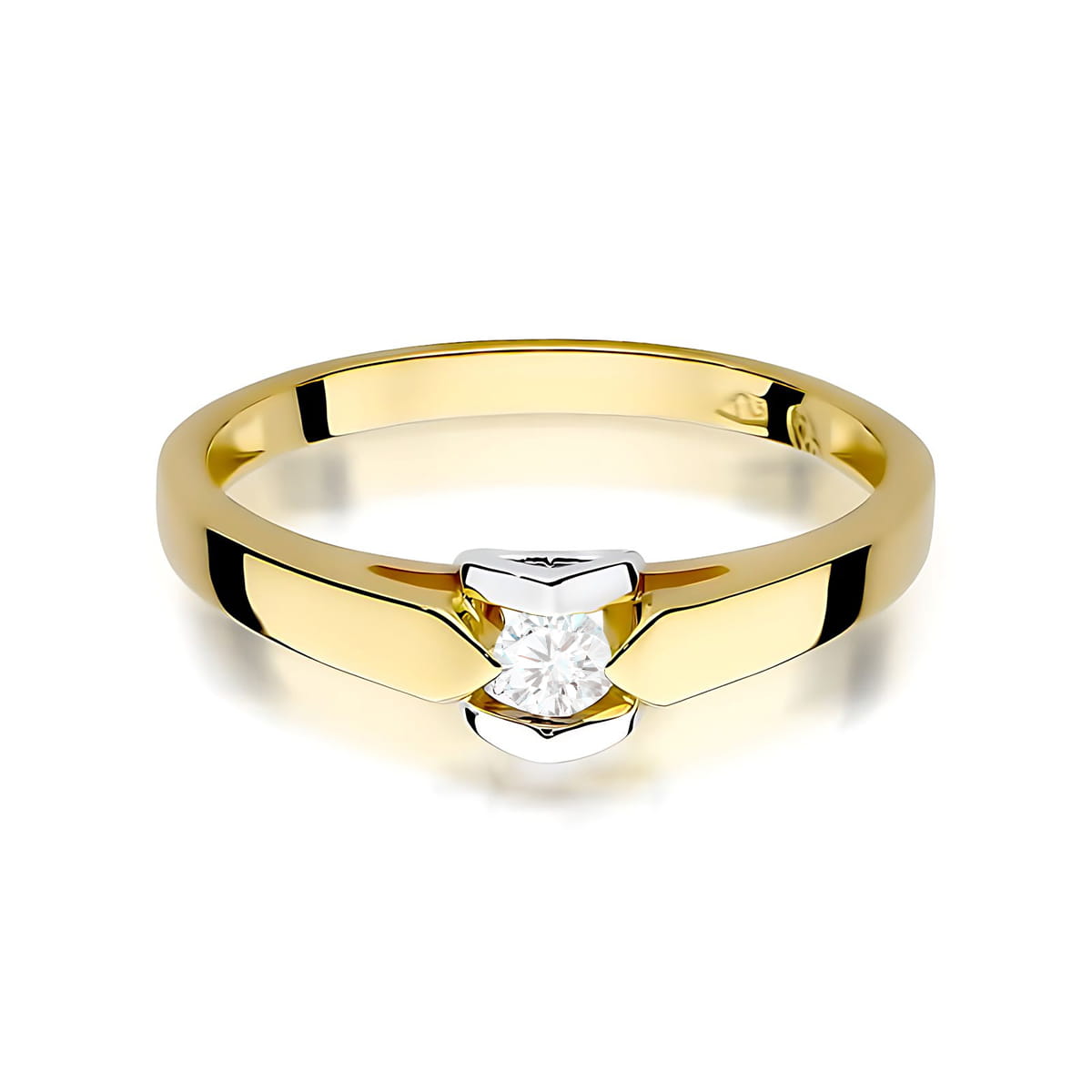 Inel Aur 9K cu Diamant de Laborator 0.10 ct