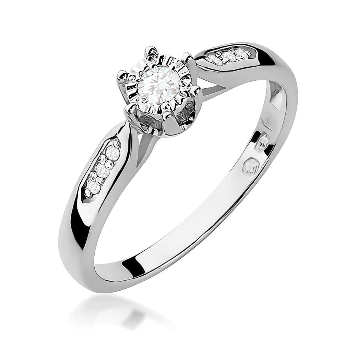Inel Aur 9K cu Diamante Naturale 0.13 ct