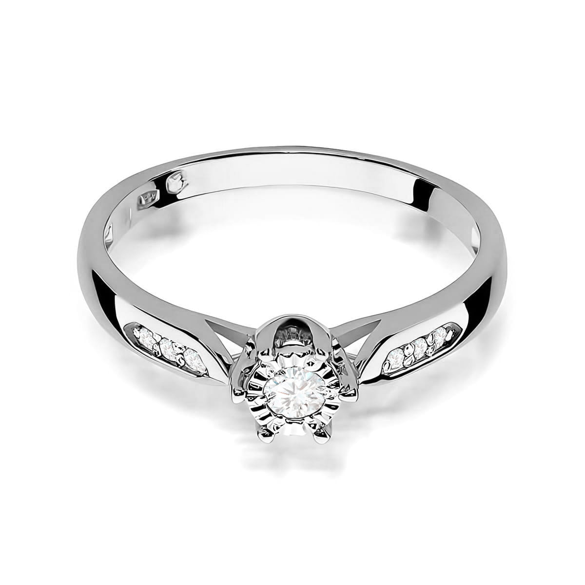 Inel Aur 9K cu Diamante Naturale 0.13 ct