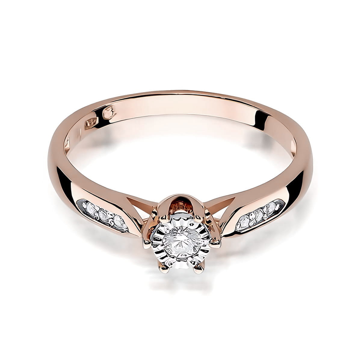 Inel Aur 14K W0328 Diamant Cultivat 0.08ct