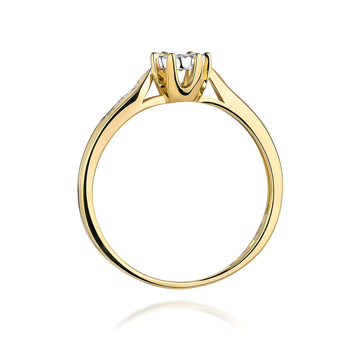 Inel Aur 9K cu Diamante Naturale 0.13 ct
