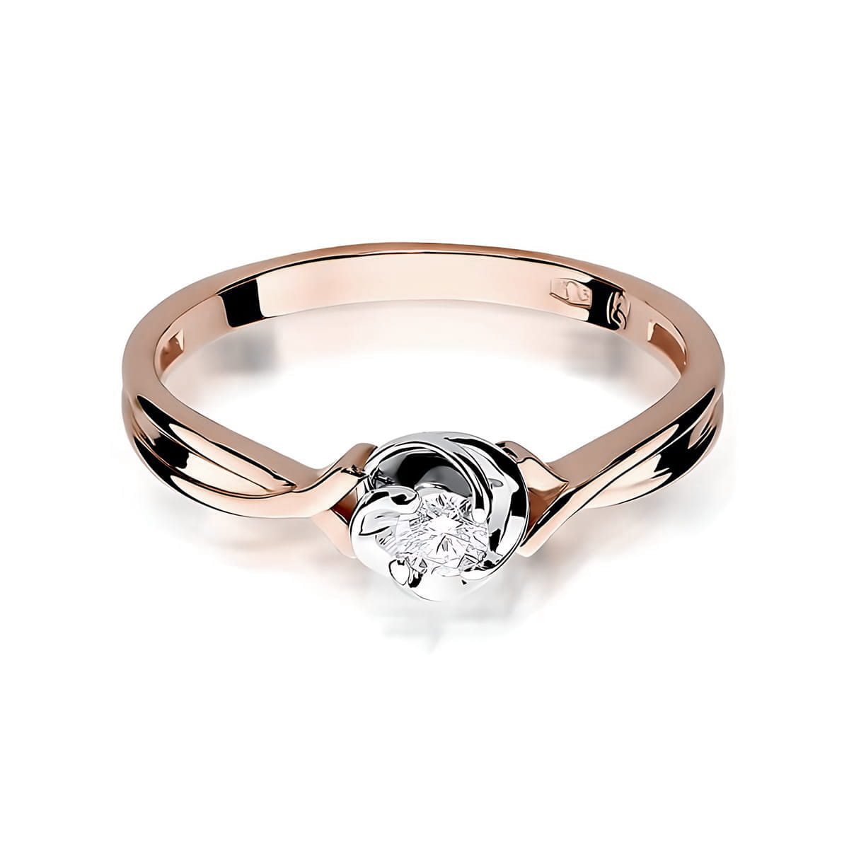 Inel Aur 14K W0329 Diamant Cultivat în Laborator 0.10ct