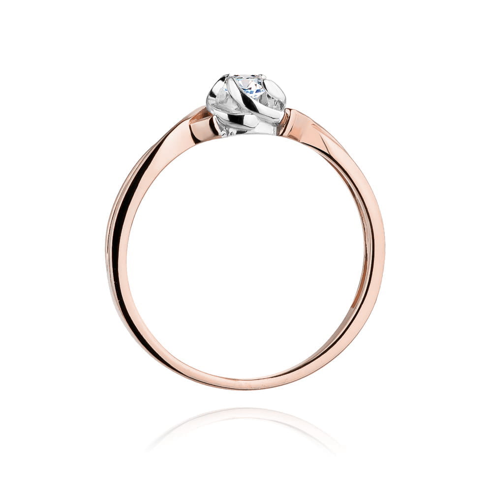Inel Aur 14K W0329 Diamant Cultivat în Laborator 0.10ct
