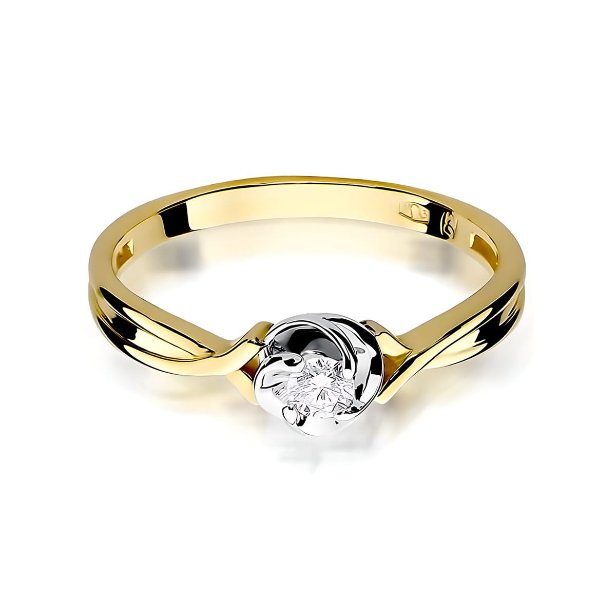 Inel Aur 14K W0329 Diamant Cultivat în Laborator 0.10ct