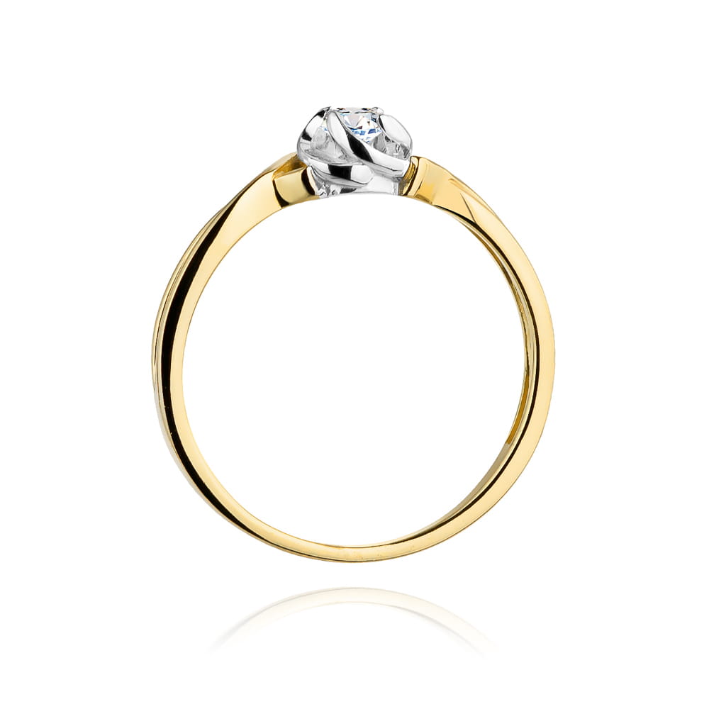 Inel Aur 14K W0329 Diamant Cultivat în Laborator 0.10ct