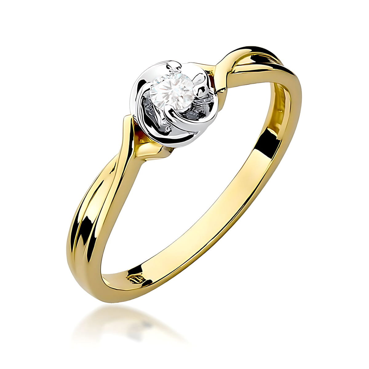 Inel Aur 9K cu Diamant de Laborator 0.10 ct
