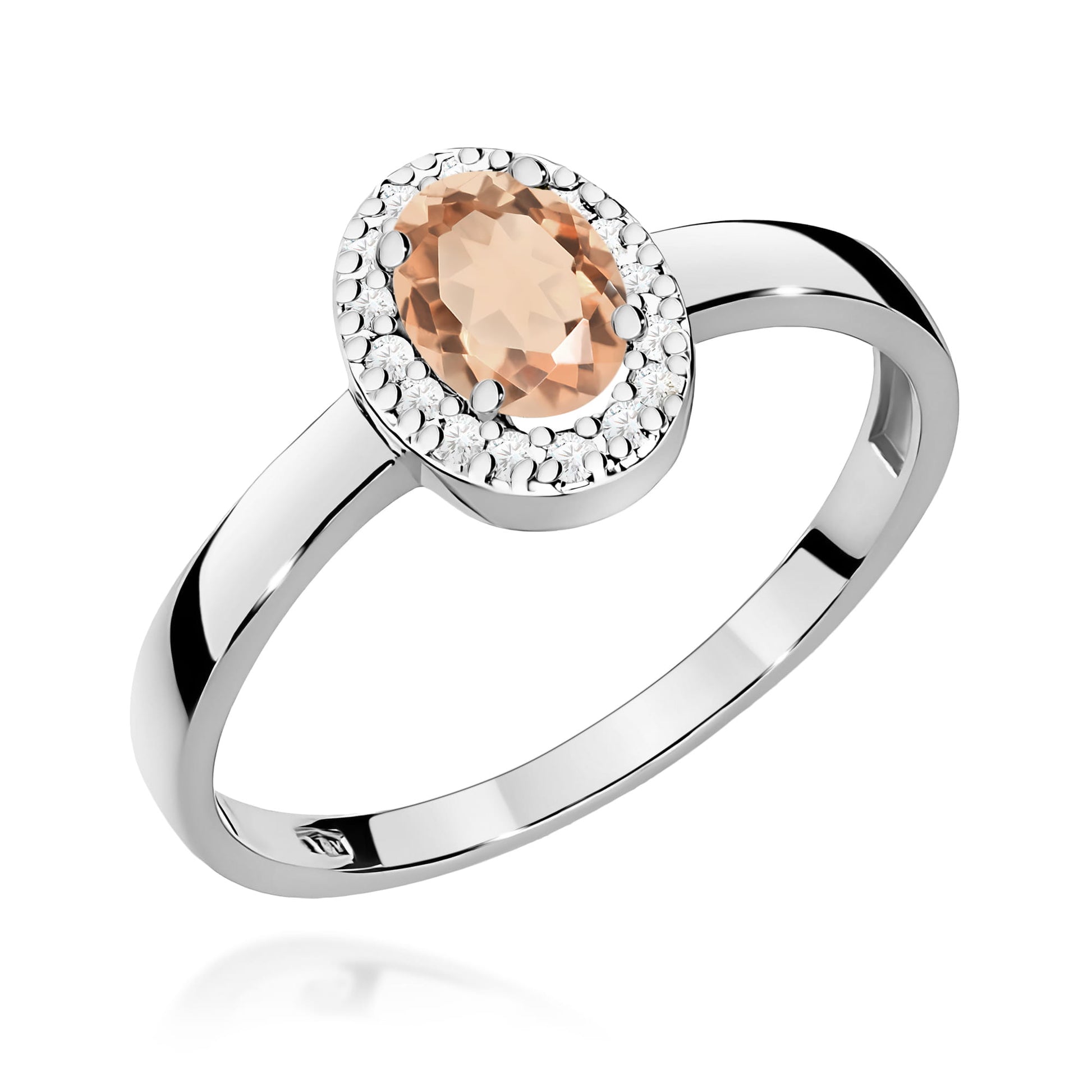 Inel Aur 9K cu Morganit 0.40 ct si Diamante Naturale 0.08 ct