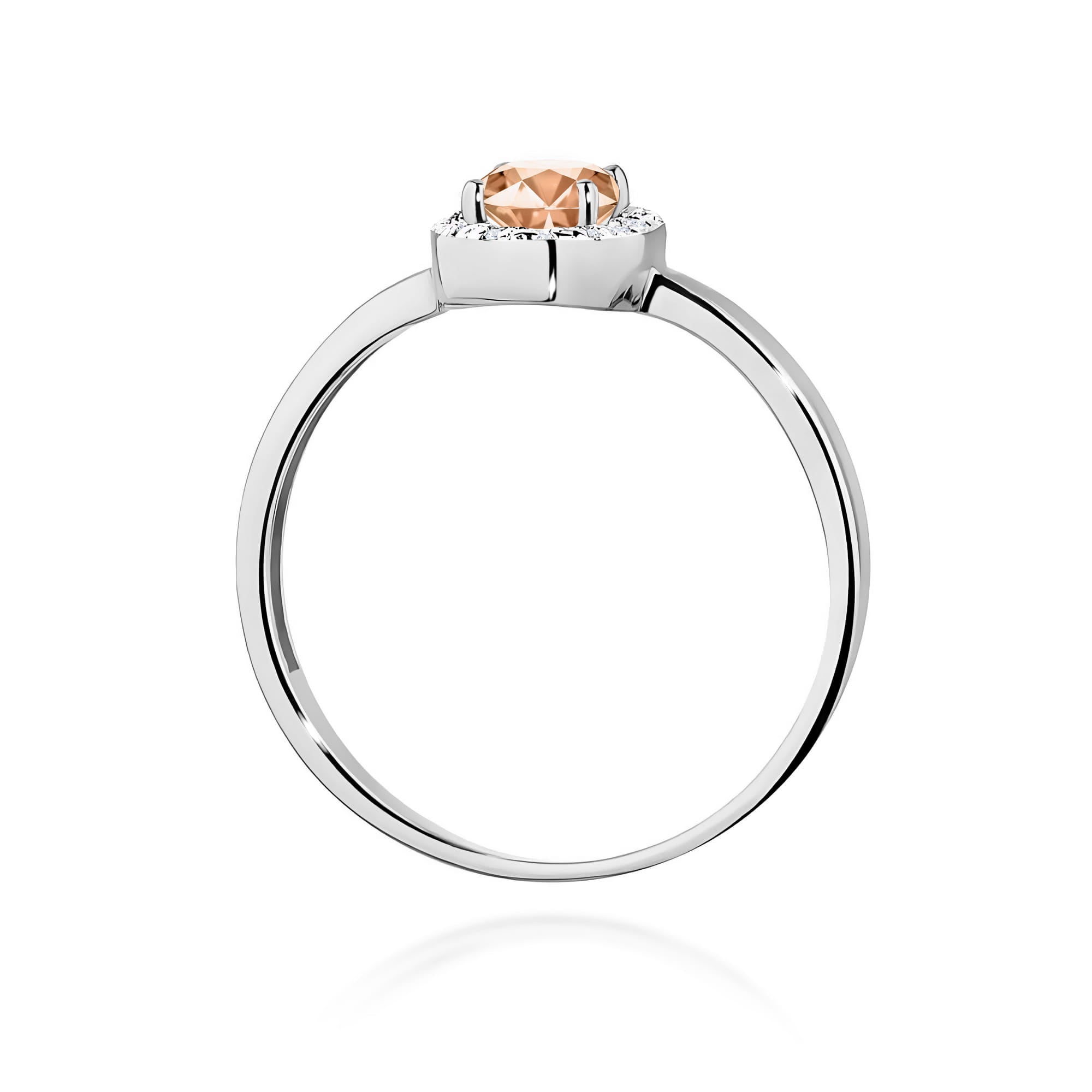 Inel Aur 9K cu Morganit 0.40 ct si Diamante Naturale 0.08 ct