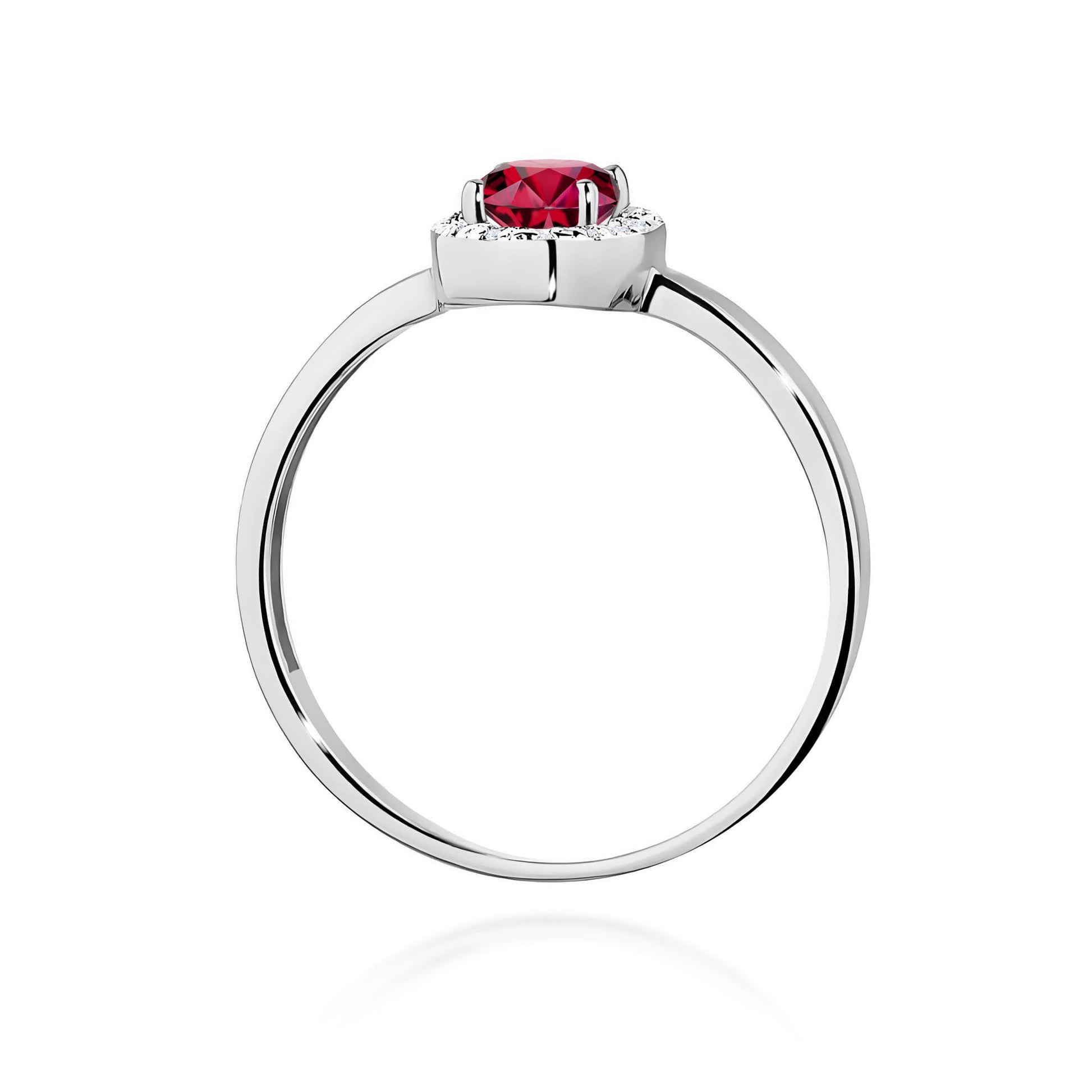 Inel Aur 9K cu Rubin 0.60 ct si Diamante Naturale 0.08 ct