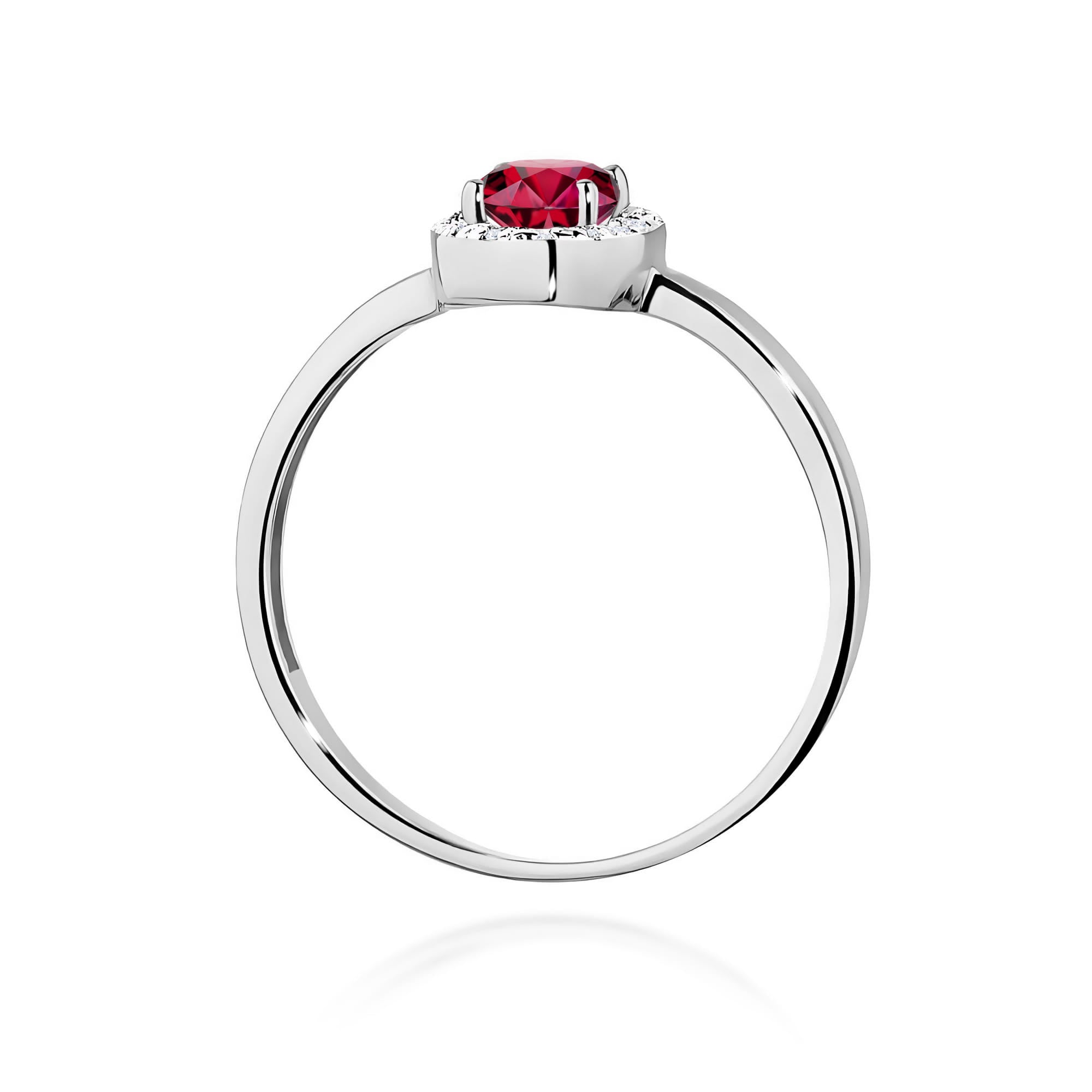 Inel Aur 9K cu Rubin 0.60 ct si Diamante Naturale 0.08 ct