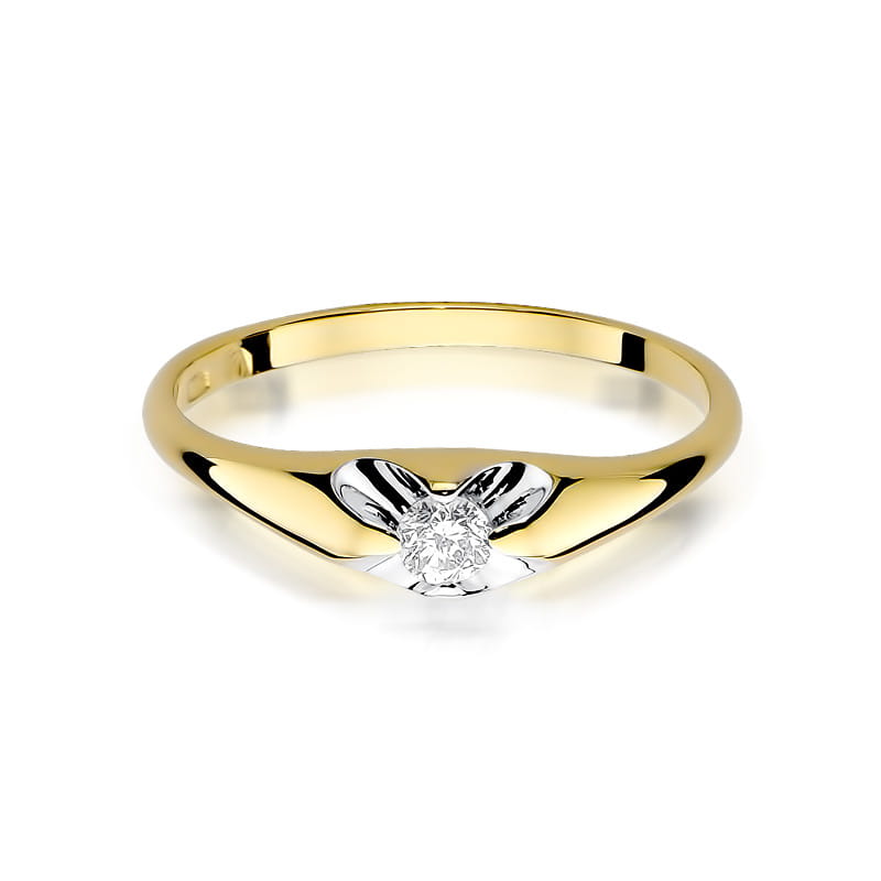 Inel Aur 9K cu Diamant Natural 0.10 ct