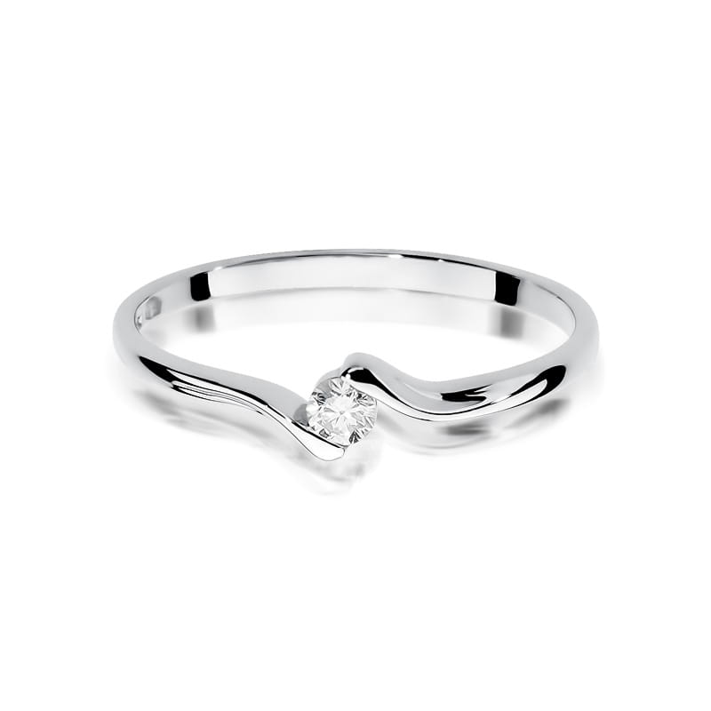 Inel Aur 9K cu Diamant Natural 0.09 ct