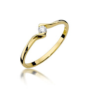 Inel Aur 9K cu Diamant Natural 0.09 ct