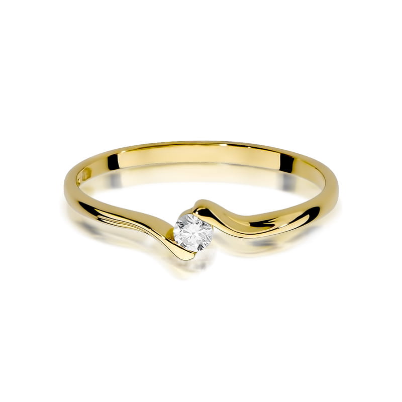 Inel Aur 9K cu Diamant Natural 0.09 ct