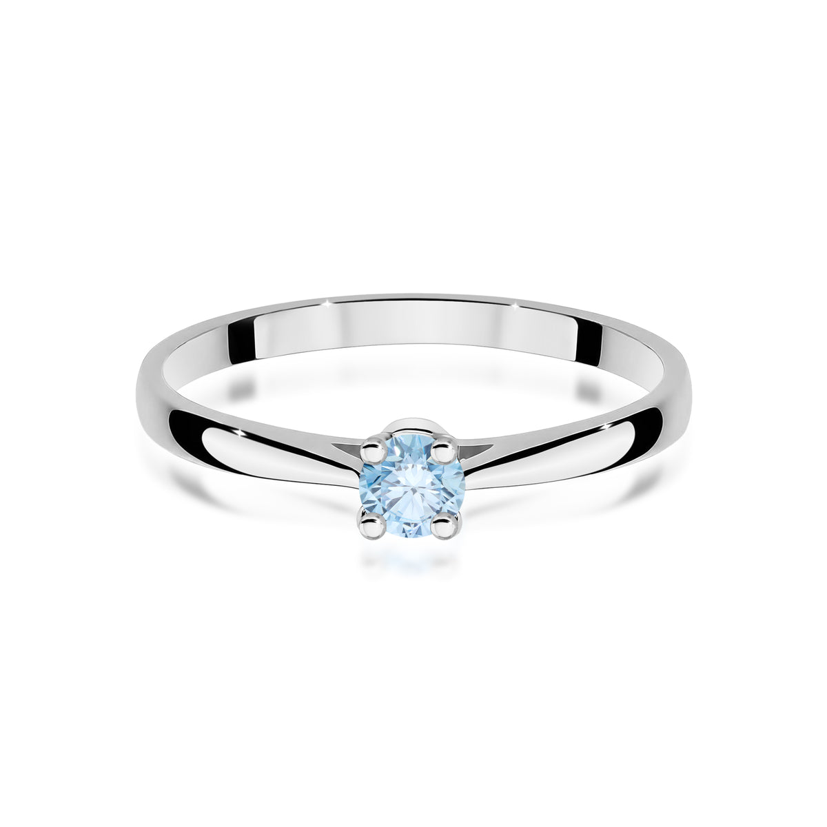 Inel Aur 14K cu Diamant Albastru de Laborator 0.15 ct