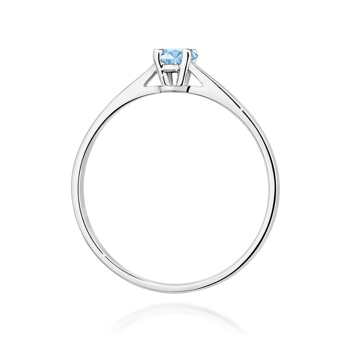 Inel Aur 14K cu Diamant Albastru de Laborator 0.15 ct