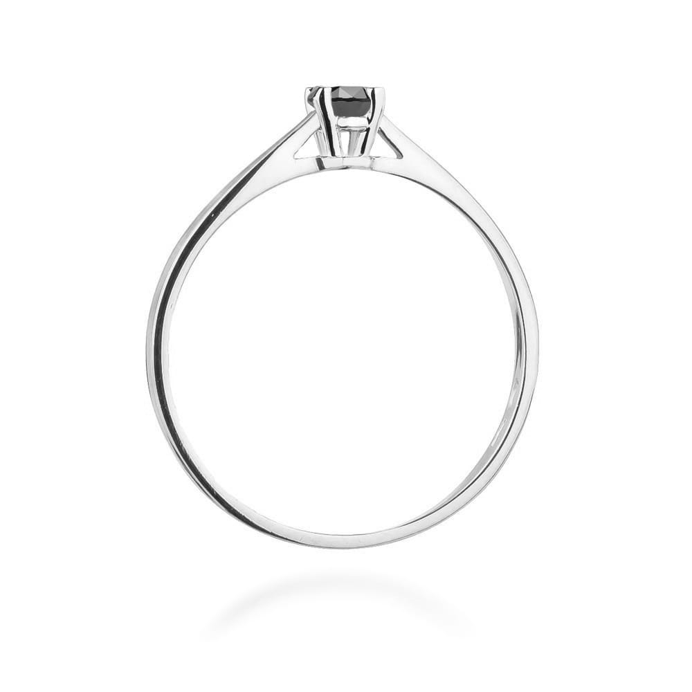 Inel Aur 9K cu Diamant Natural Negru 0.20 ct