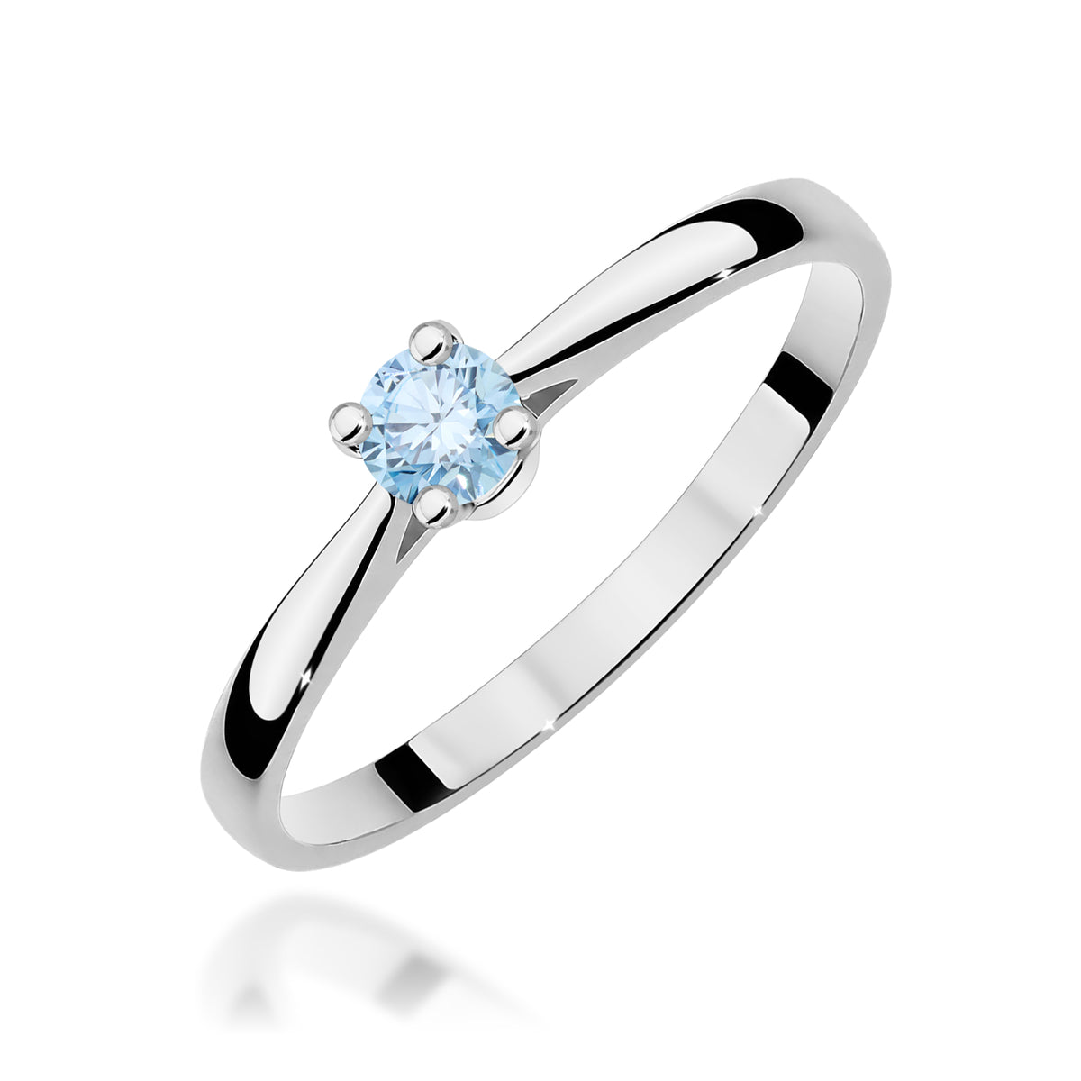 Inel Aur 9K cu Diamant Albastru de Laborator 0.15 ct