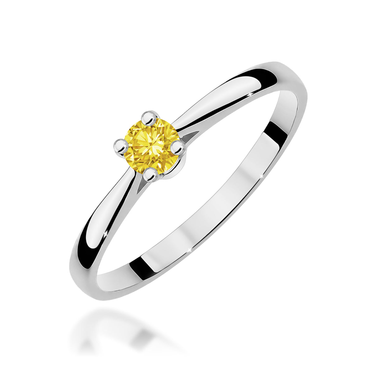 Inel Aur 9K cu Diamant Galben de Laborator 0.15 ct