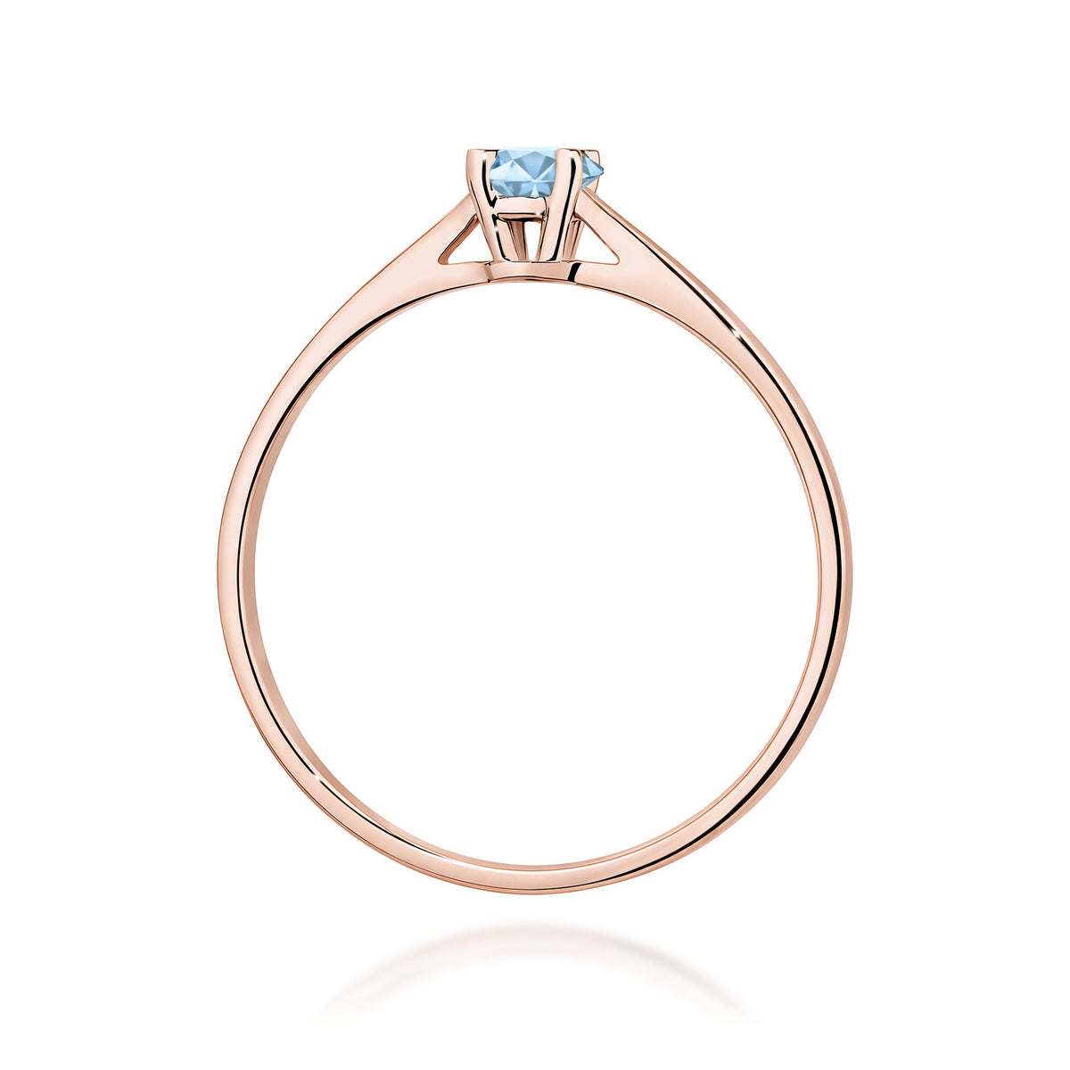Inel Aur 14K cu Diamant Albastru de Laborator 0.15 ct