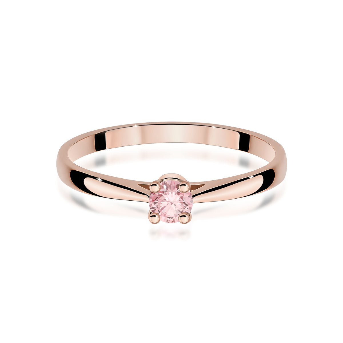 Inel Aur 14K cu Diamant Roz de Laborator 0.15 ct