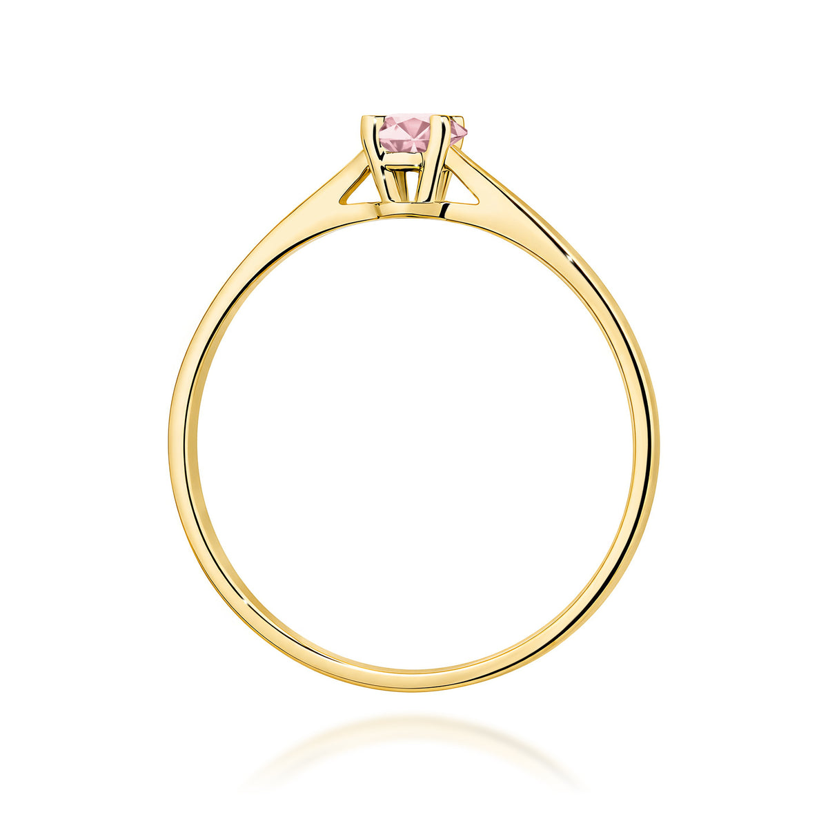 Inel Aur 14K cu Diamant Roz de Laborator 0.15 ct