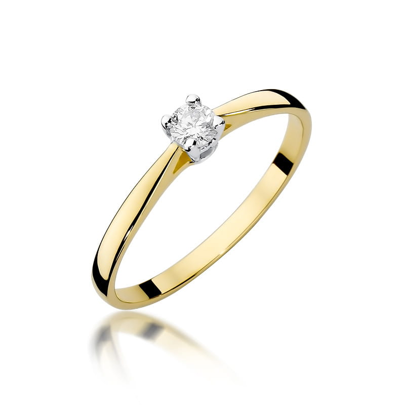 Inel Aur 9K cu Diamant Natural 0.15 ct