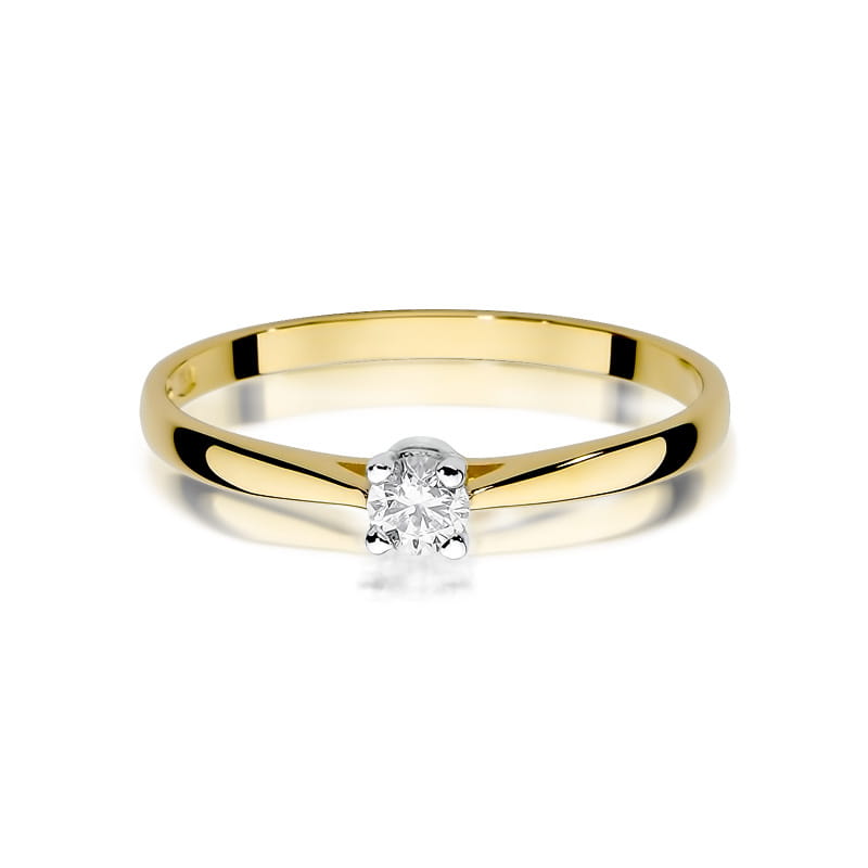 Inel Aur 9K cu Diamant Natural 0.15 ct