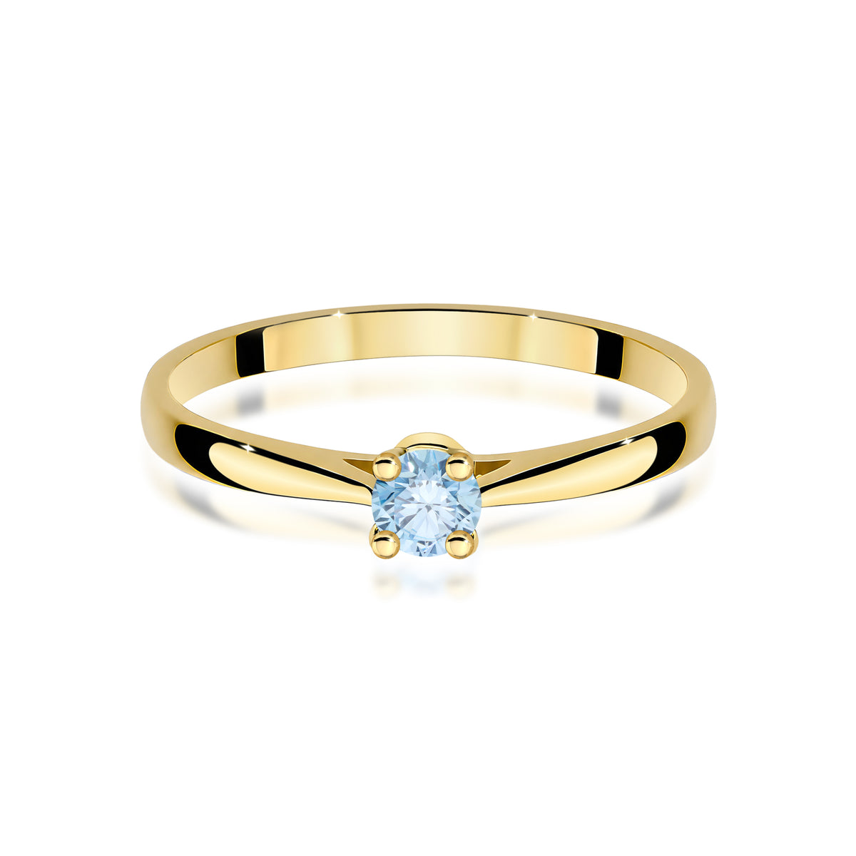 Inel Aur 9K cu Diamant Albastru de Laborator 0.15 ct