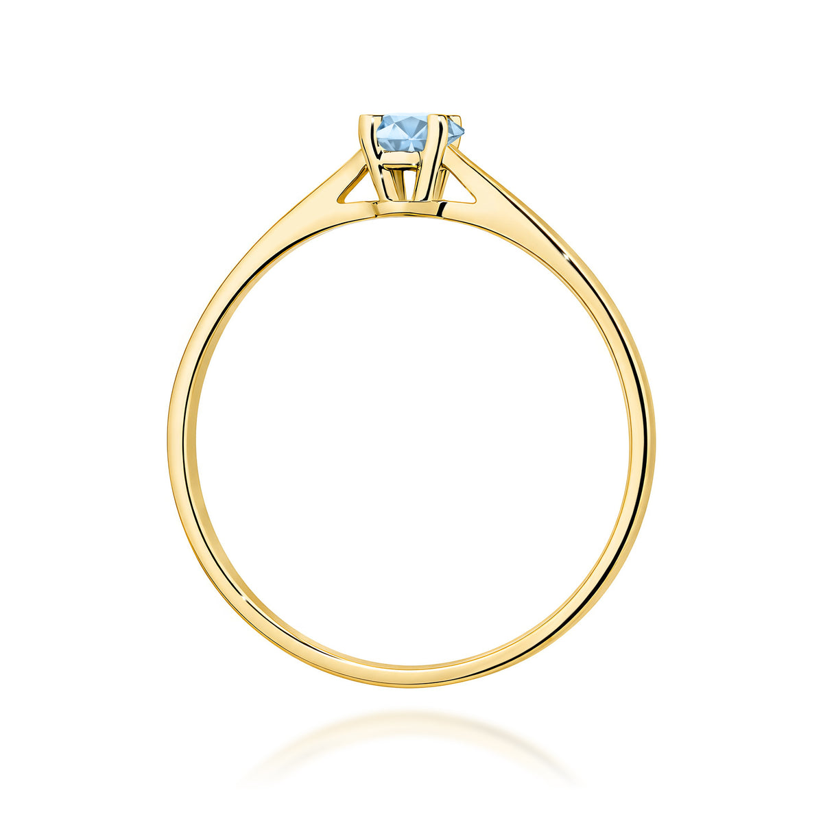 Inel Aur 9K cu Diamant Albastru de Laborator 0.15 ct
