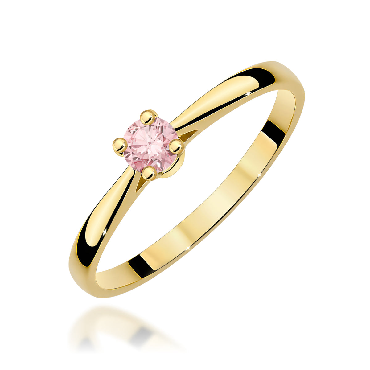 Inel Aur 9K cu Diamant Roz de Laborator 0.15 ct