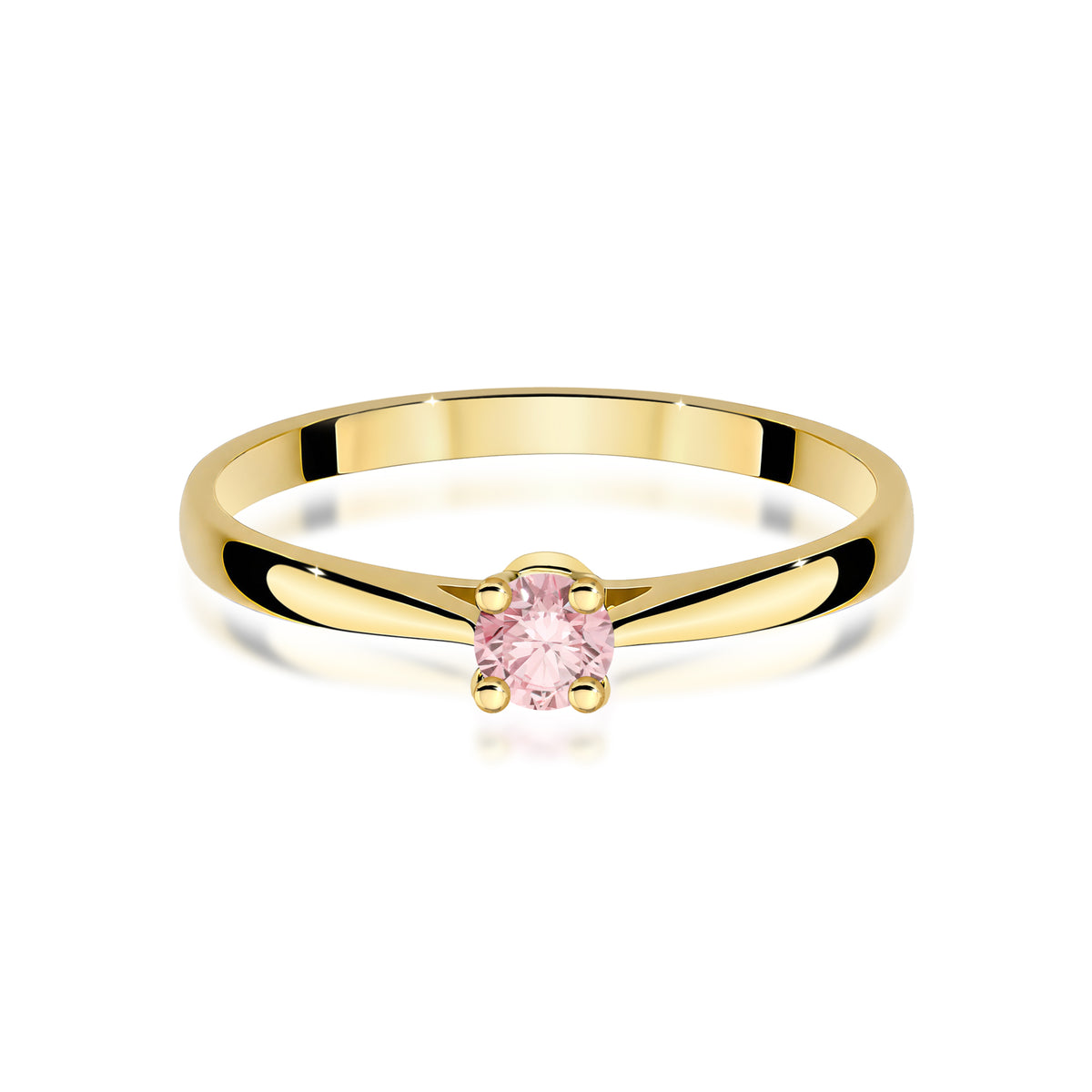 Inel Aur 9K cu Diamant Roz de Laborator 0.15 ct