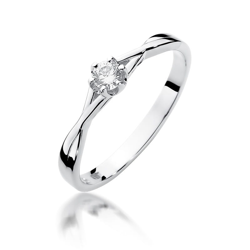 Inel Aur 9K cu Diamant Natural 0.12 ct