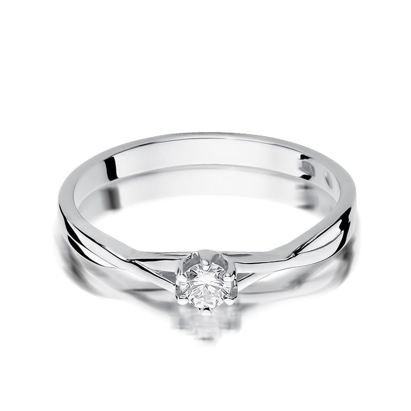 Inel Aur 9K cu Diamant Natural 0.12 ct