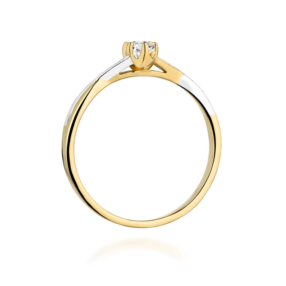 Inel Aur 9K cu Diamant Natural 0.12 ct