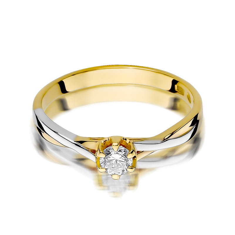 Inel Aur 9K cu Diamant Natural 0.20 ct