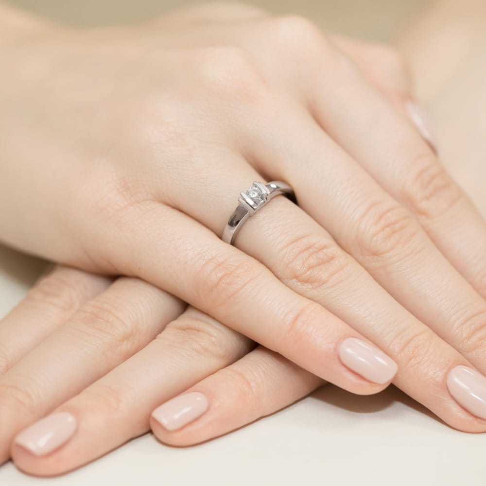 Inel Aur 9K cu Diamant Natural 0.10 ct