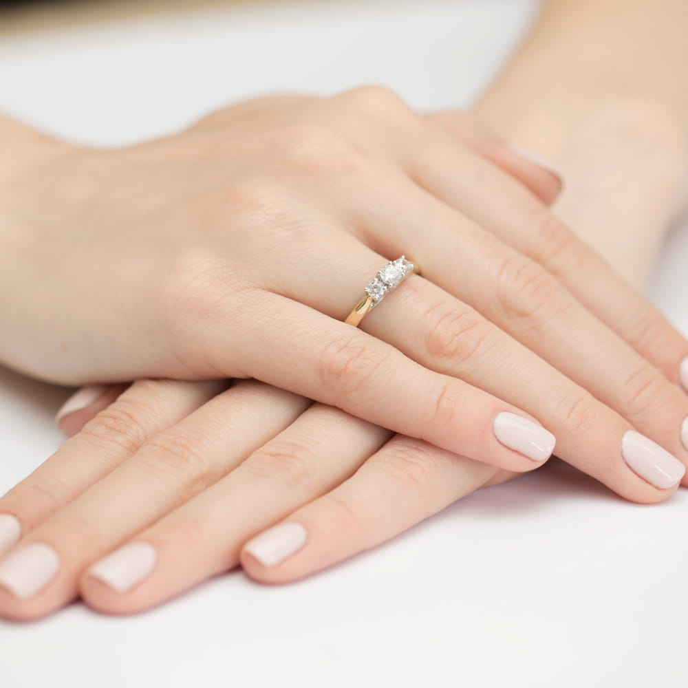 Inel Aur 9K cu Diamante Naturale 0.49 ct