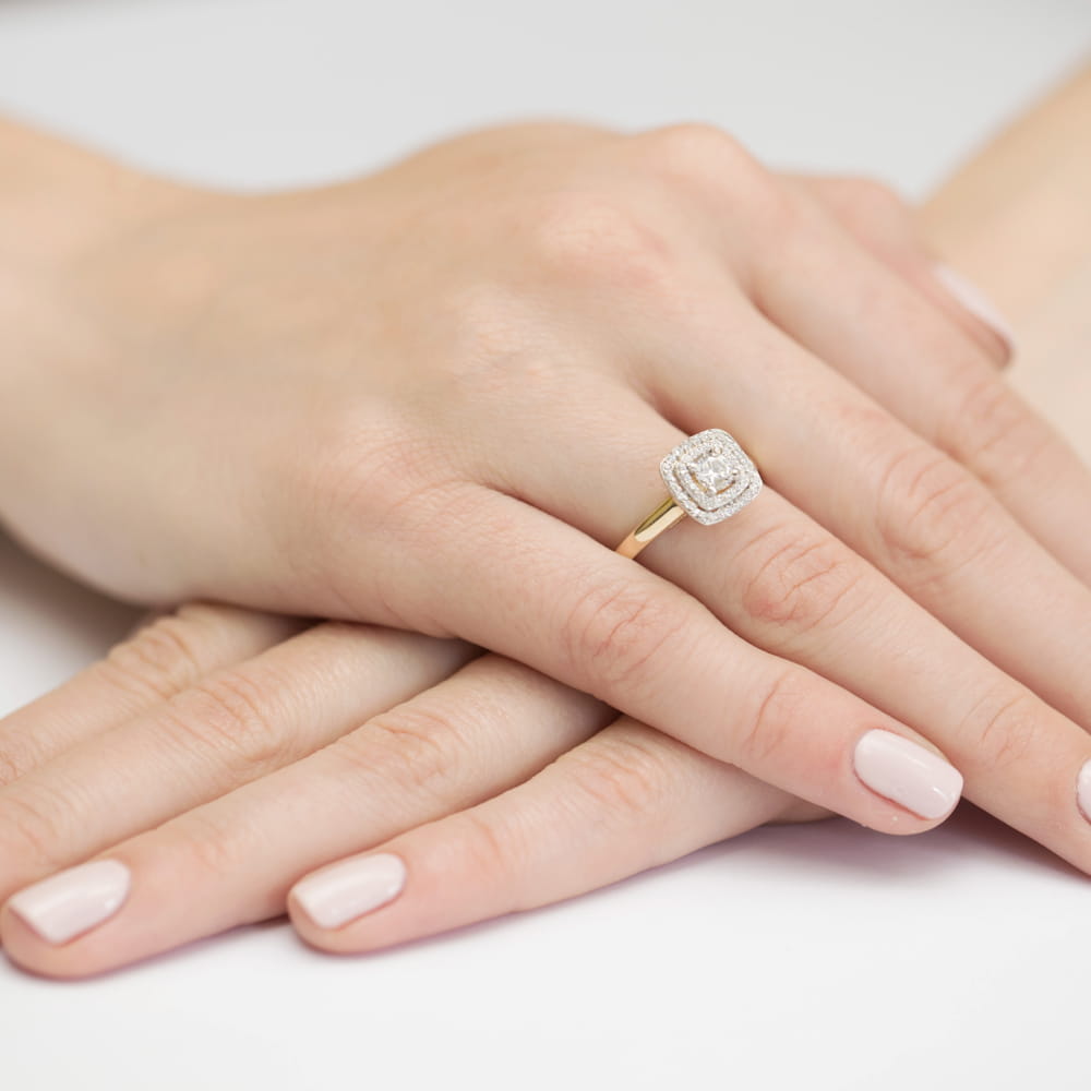Inel Aur 9K cu Diamante Naturale 0.50 ct
