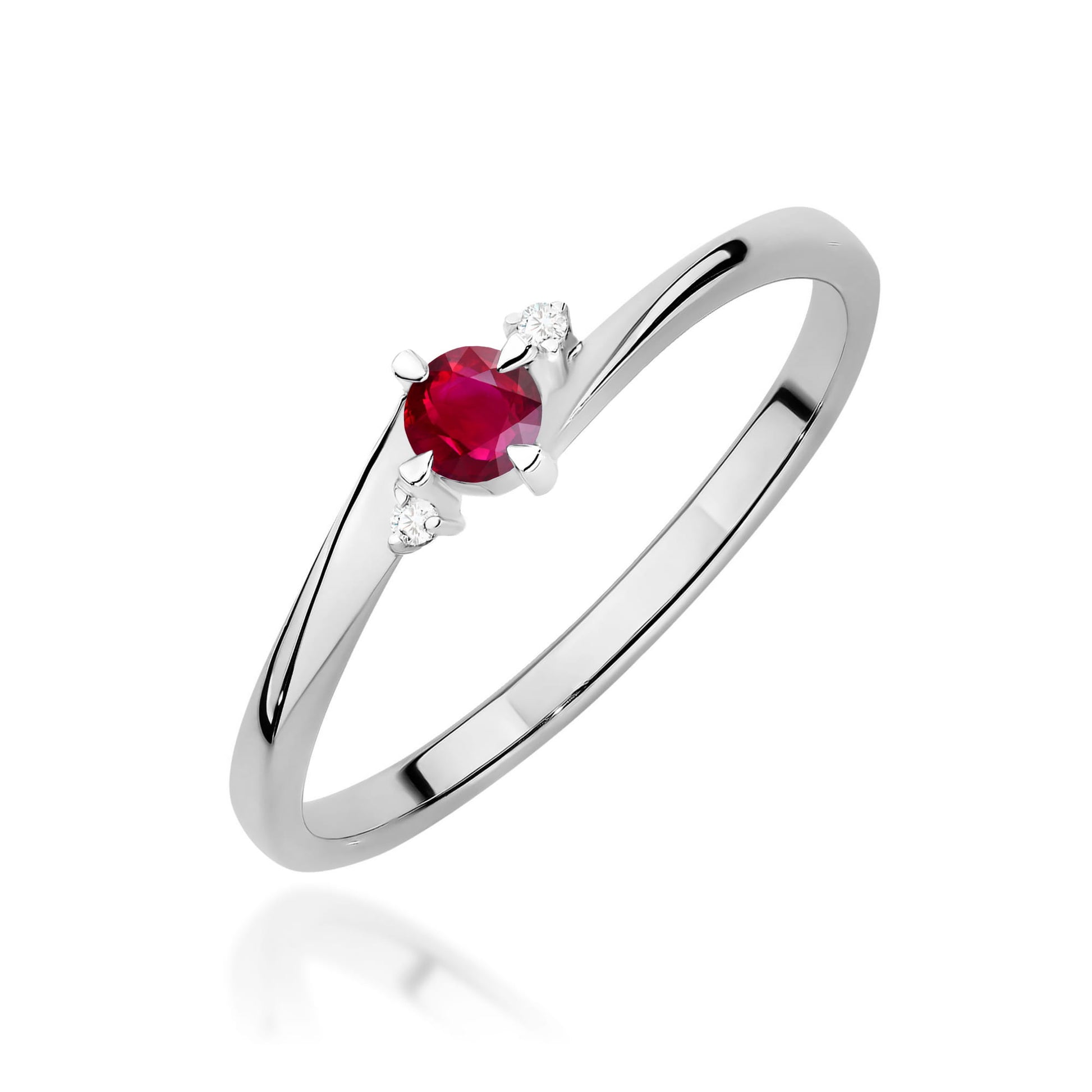 Inel Aur 9K cu Rubin 0.15 ct si Diamante Naturale 0.02 ct
