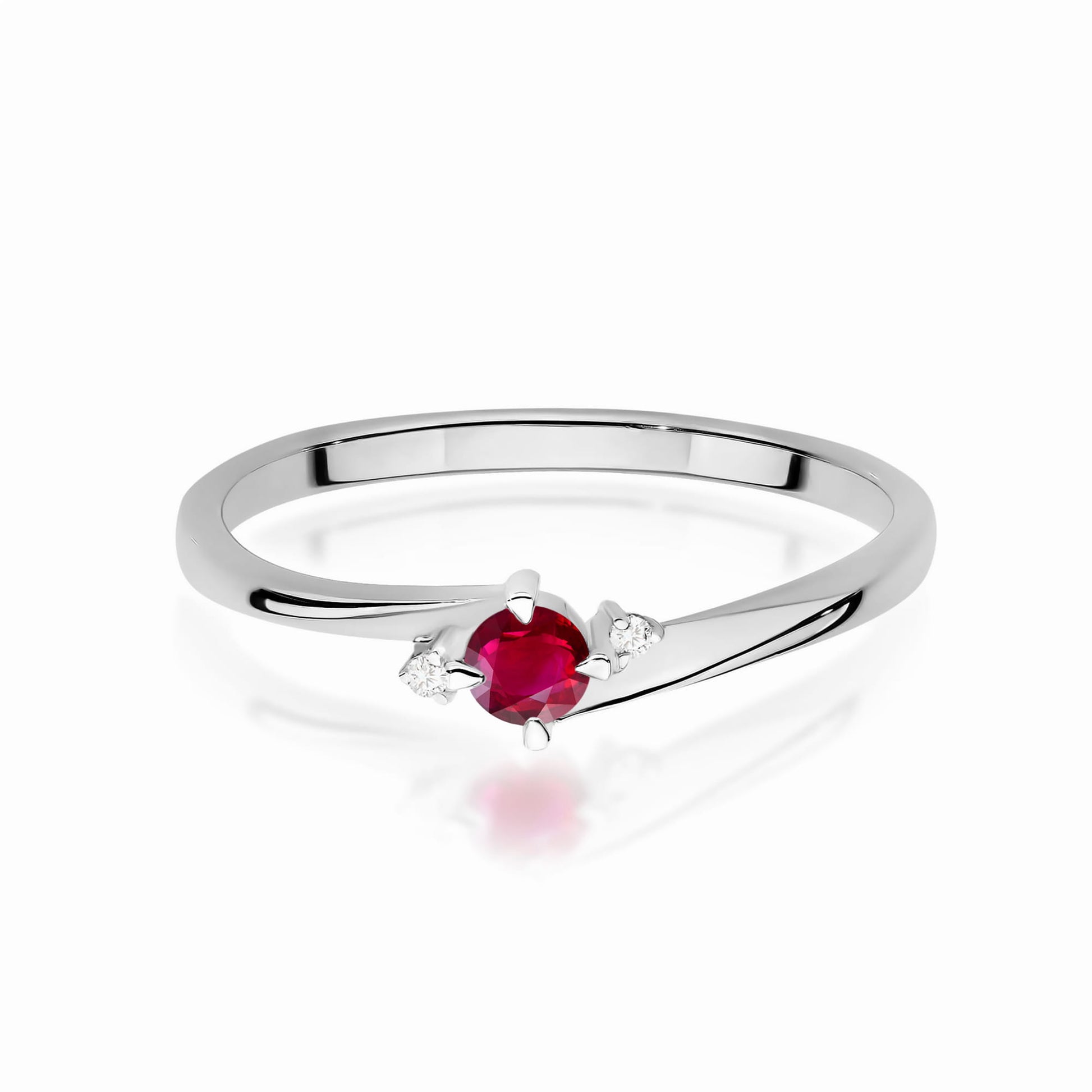 Inel Aur 9K cu Rubin 0.15 ct si Diamante Naturale 0.02 ct