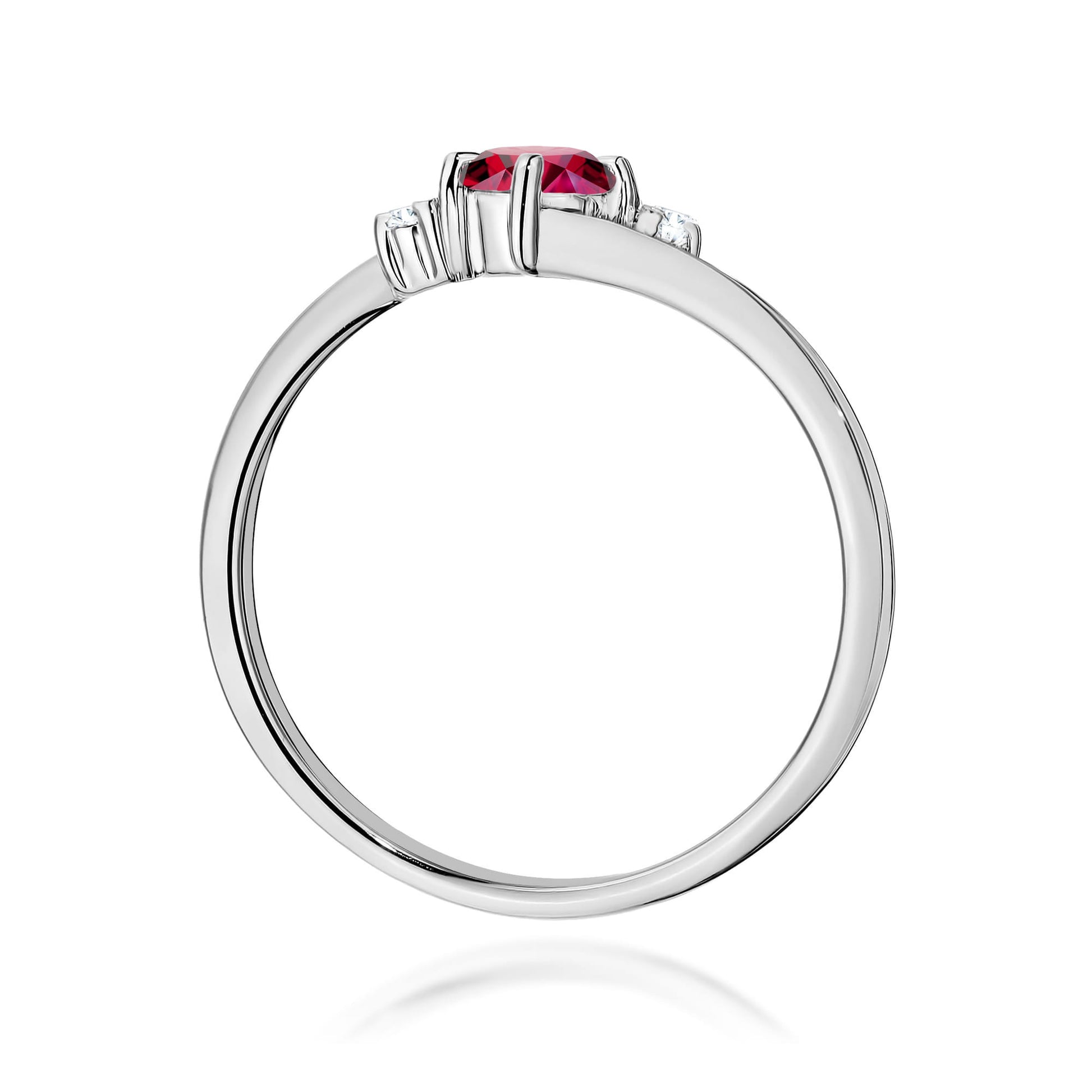 Inel Aur 9K cu Rubin 0.30 ct si Diamante Naturale 0.03 ct