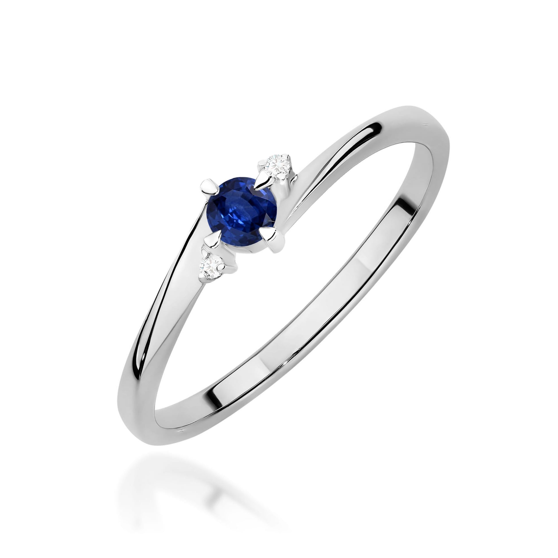 Inel Aur 9K cu Safir 0.15 ct si Diamante Naturale 0.02 ct