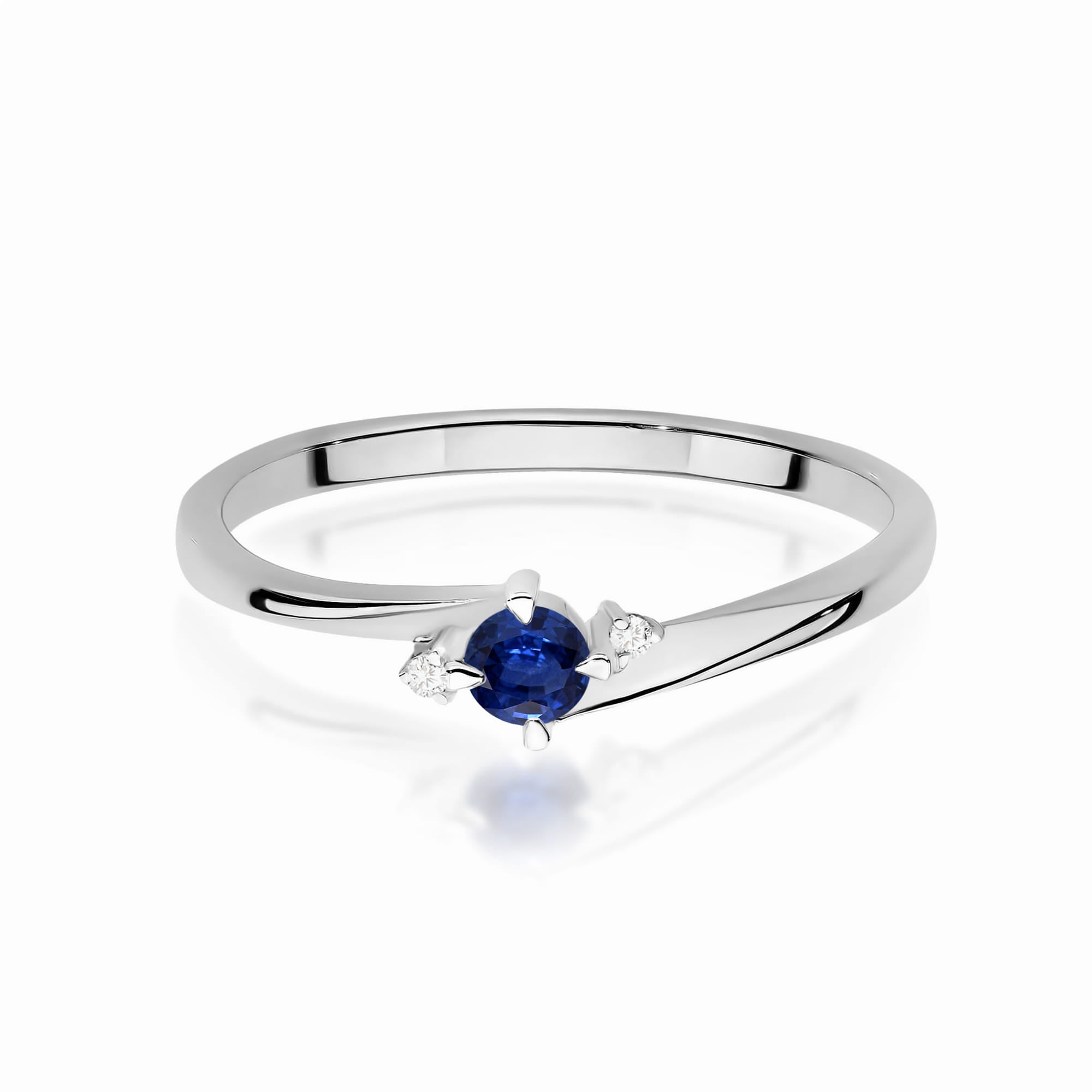 Inel Aur 9K cu Safir 0.15 ct si Diamante Naturale 0.02 ct