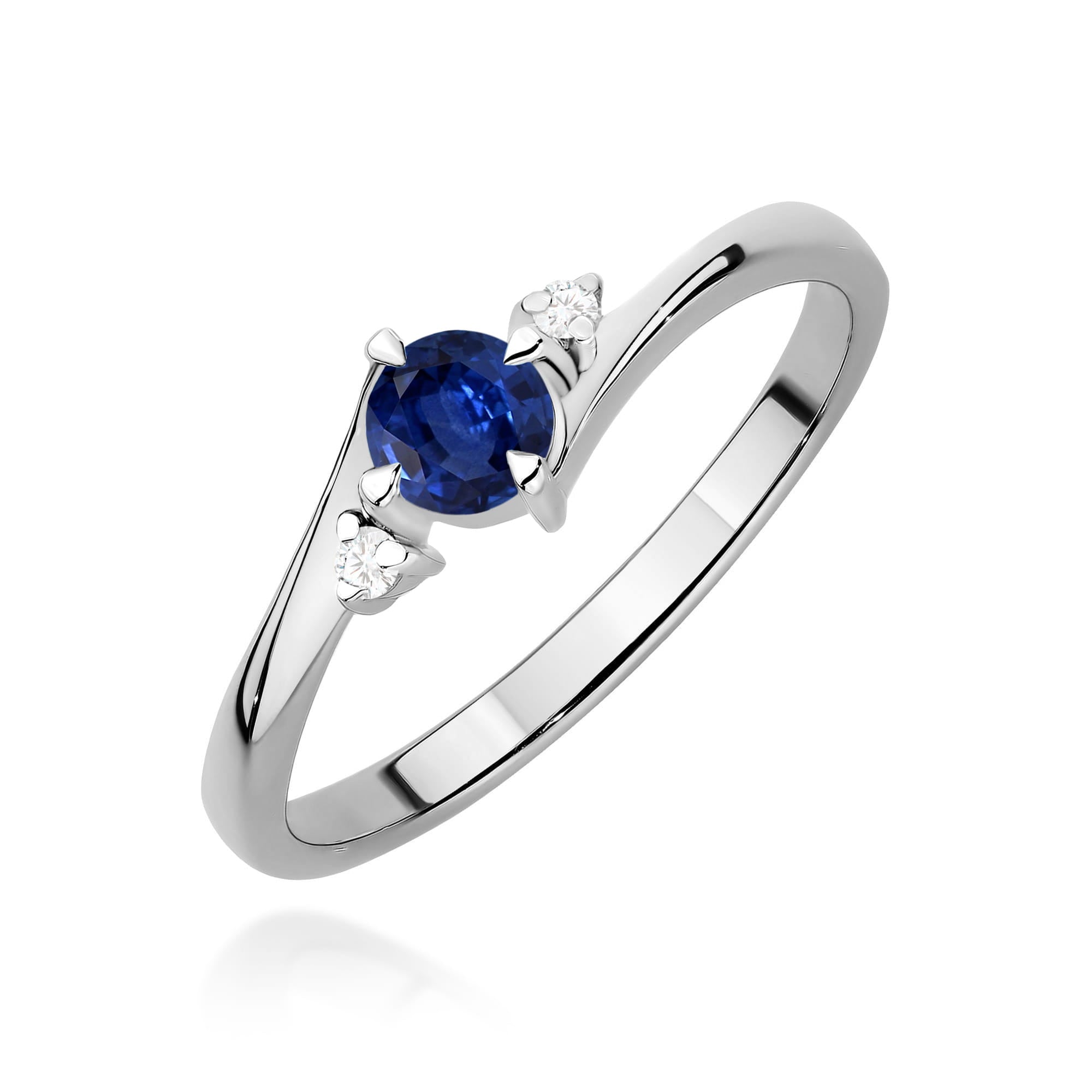 Inel Aur 9K cu Safir 0.30 ct si Diamante Naturale 0.03 ct