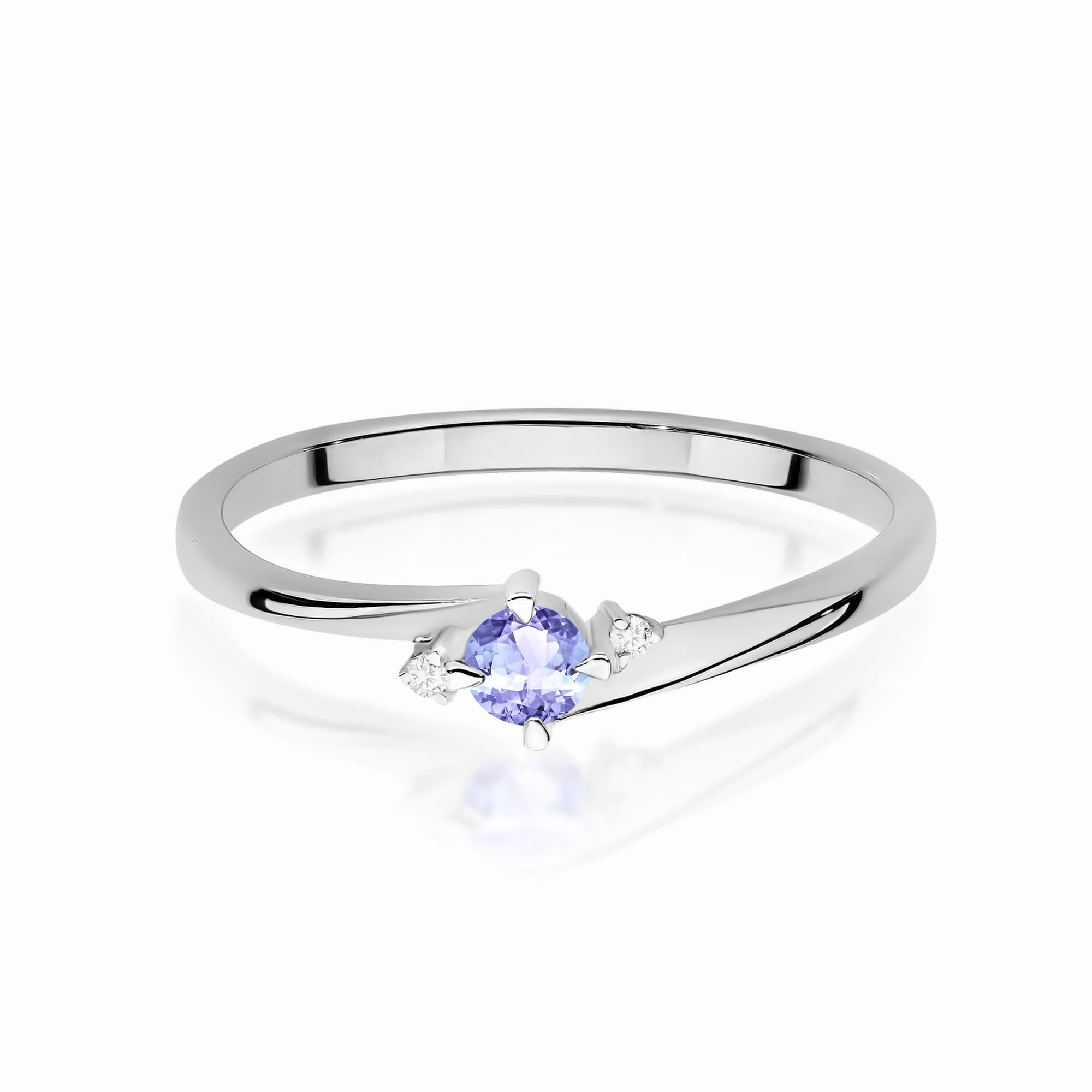 Inel Aur 9K cu Tanzanit 0.15 ct si Diamante Naturale 0.02 ct